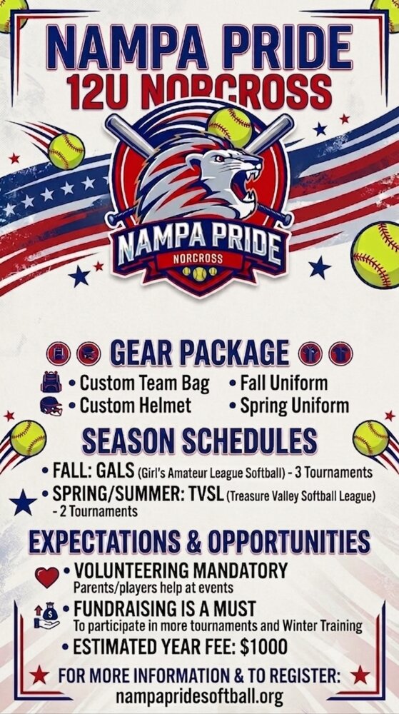 Nampa Pride Norcross 12U gear package flyer